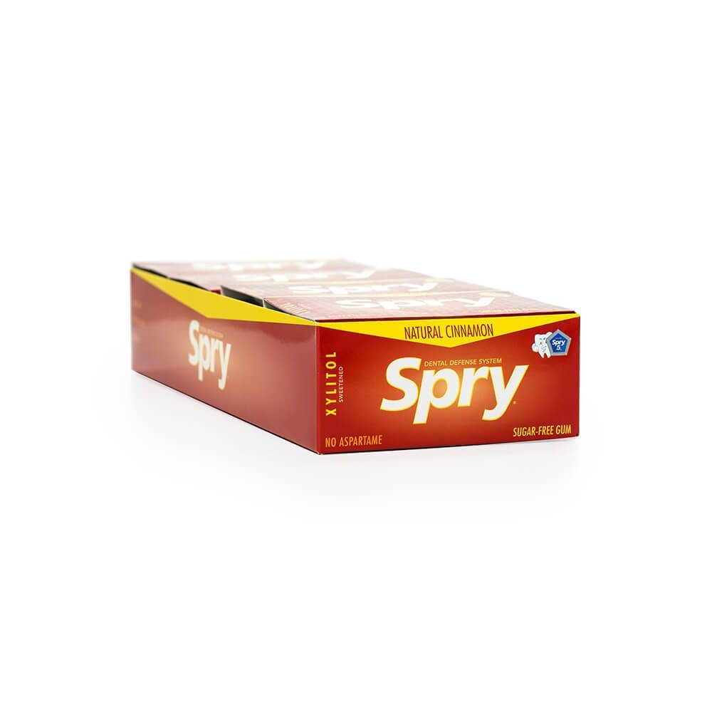 Spry Chewing Gum | Xylitol | Cinnamon Flavor | Sugar Free | Aspartame Free | 20 Packs | VitaminLife