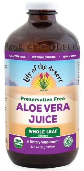 Lily Of The Desert Aloe Vera Juice Organic Whole Leaf No Preservatives 32 oz Liquid