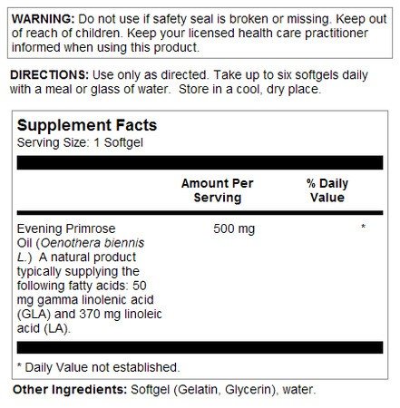 Solaray Evening Primrose Oil 500mg 90 Softgel