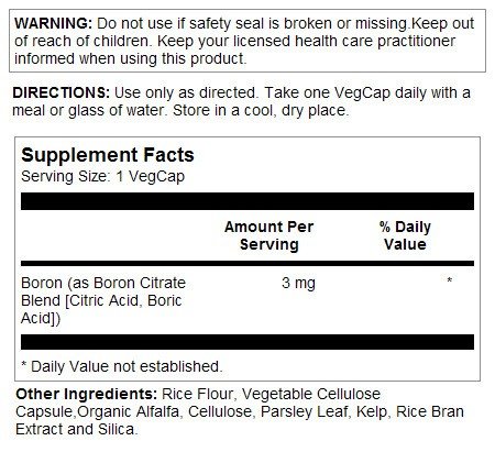 Solaray Boron 3mg 60 Capsule