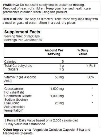 Solaray Glucosamine Chondroitin and Hyaluronic Acid 90 Capsule