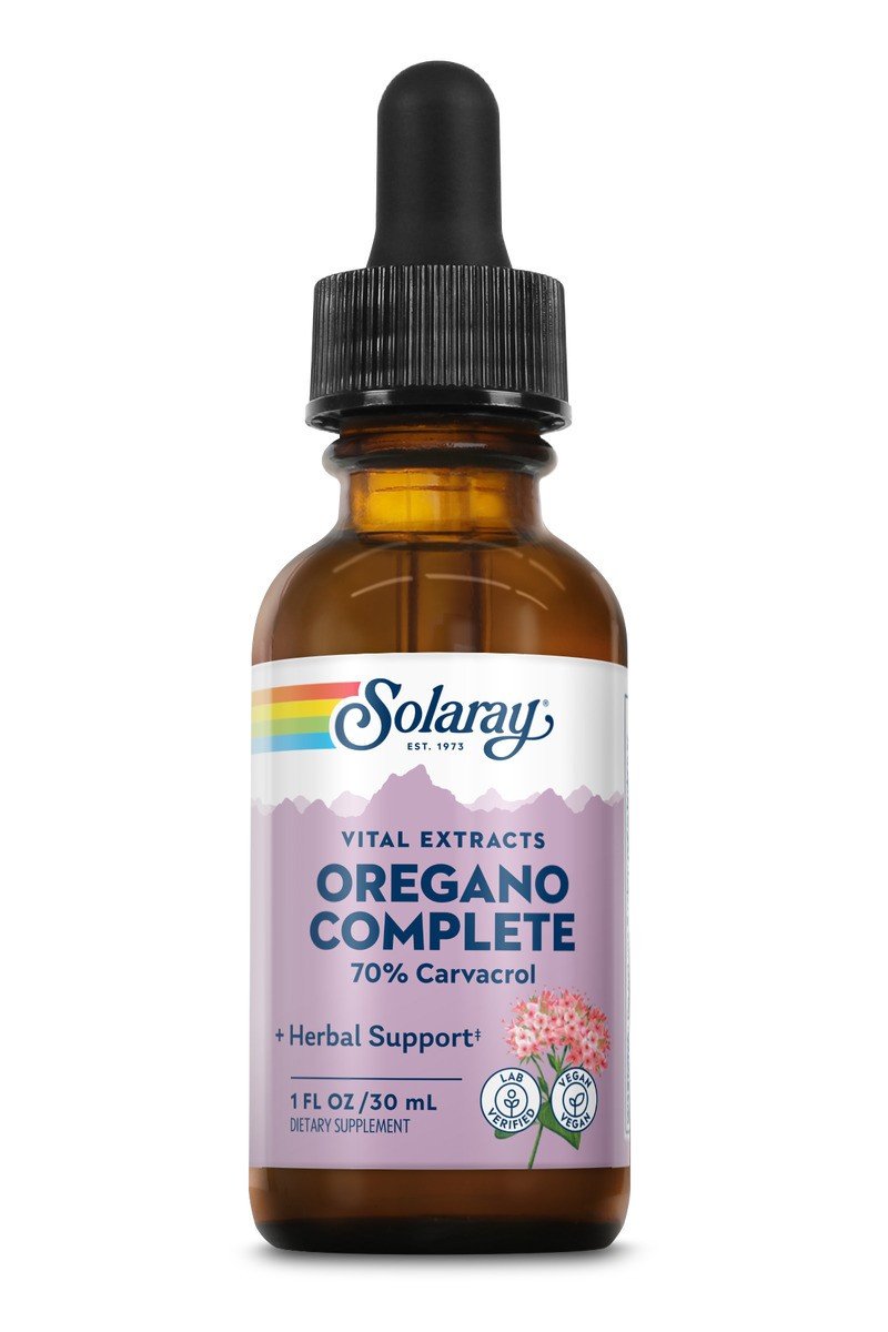 Oregano Complete | Solaray Vital Extracts | 70% Carvacrol | Herbal Support | Vegan | Dietary Supplement | 1 Fluid Ounce Liquid | VitaminLife