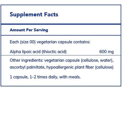 Pure Encapsulations Alpha Lipoic Acid 600 mg 60 VegCap