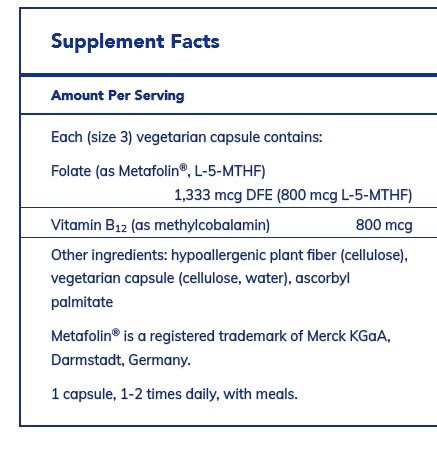 Pure Encapsulations B-12 Folate 60 VegCap