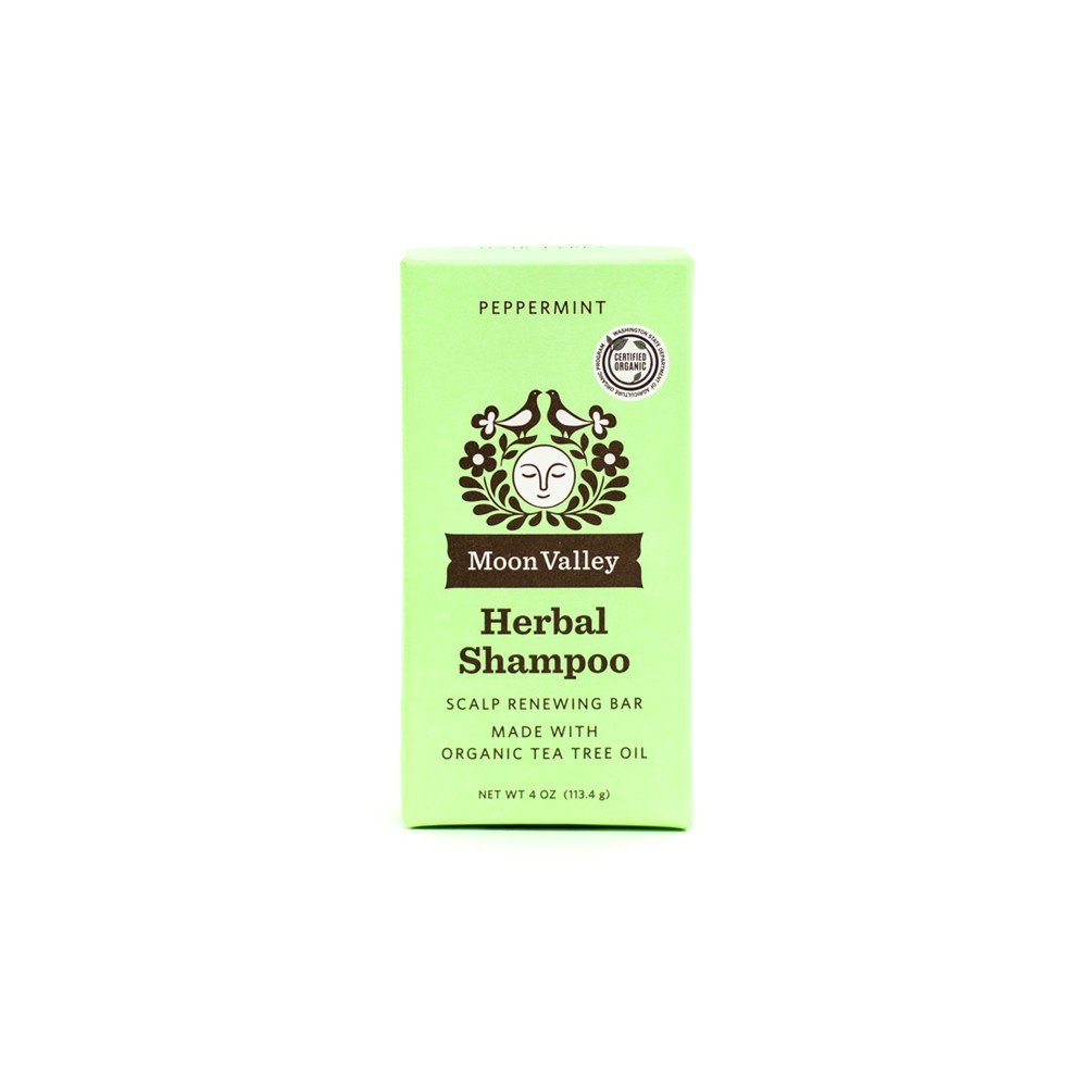 Moon Valley Organics Herbal Shampoo Bar Peppermint Tea 4 oz Bar