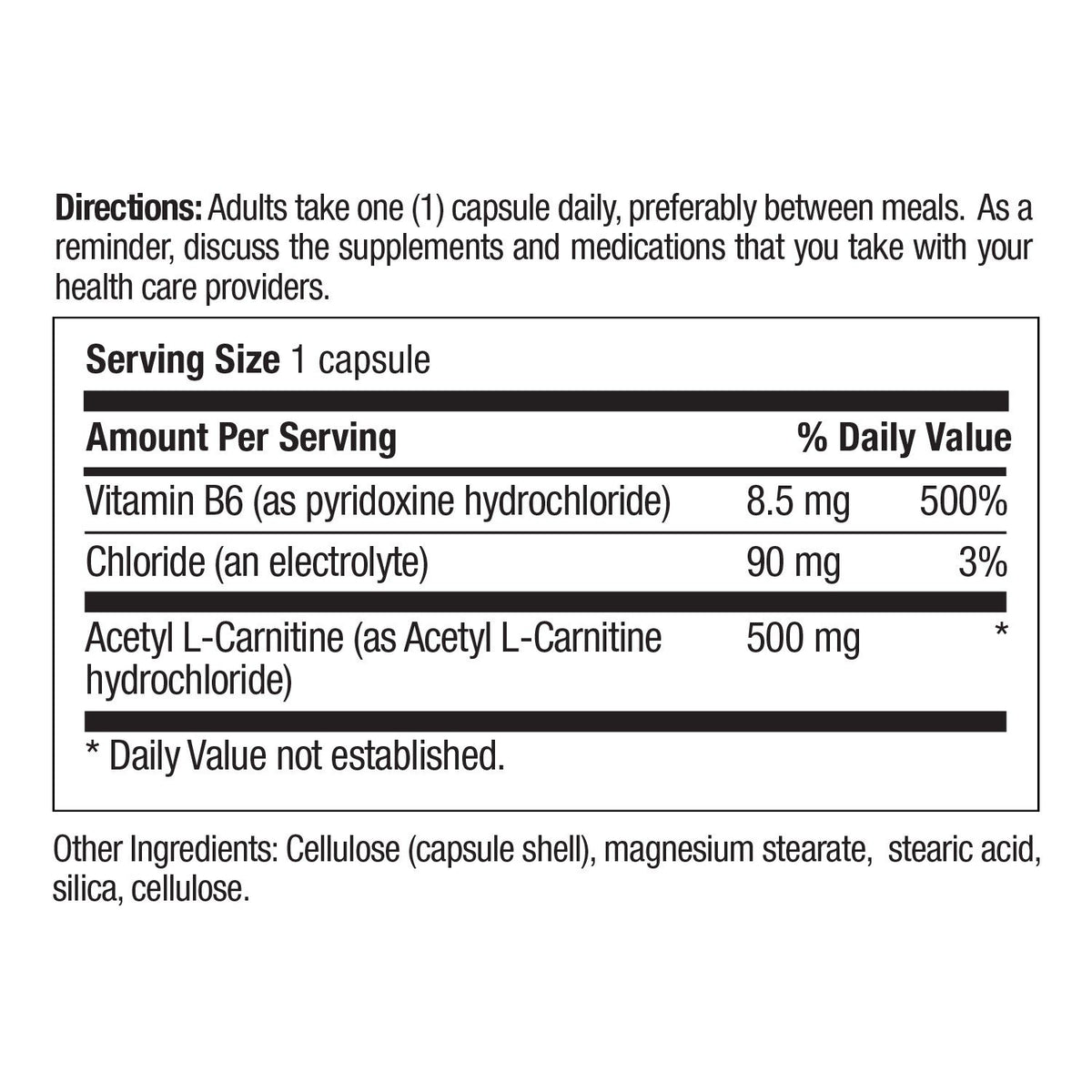 Country Life Acetyl L-Carnitine 500mg 120 VegCap