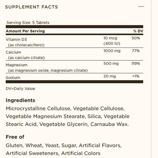 Solgar Calcium Magnesium with Vitamin D 300 Tablet