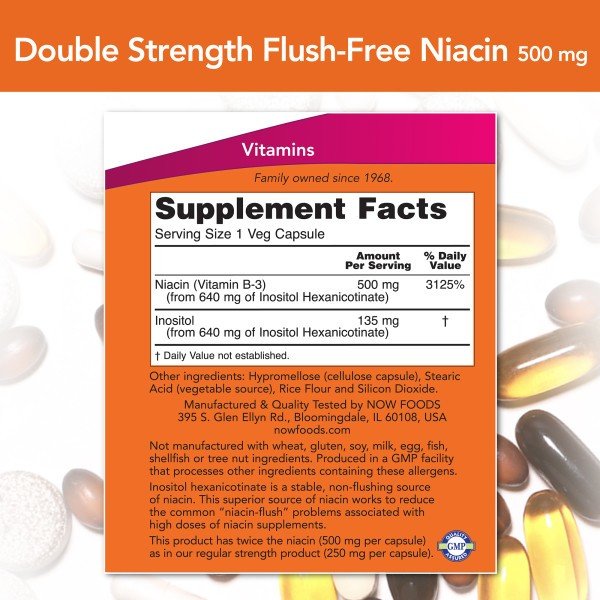 Now Foods Flush Free Niacin 500mg 90 VegCap