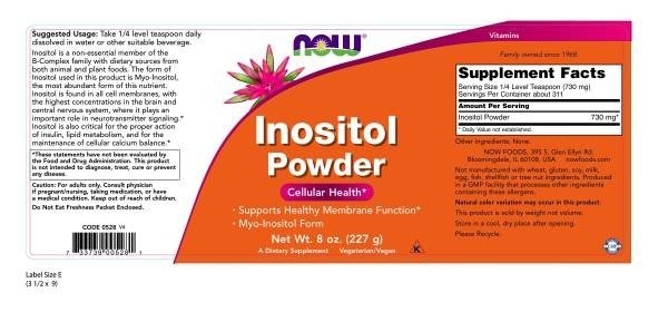Now Foods Inositol Powder Vegetarian 8 oz Powder