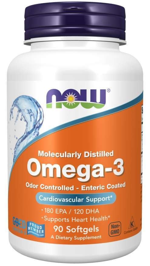 Now Foods Molecularly Distilled Omega-3 90 Softgel