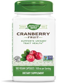 Cranberry Fruit | Nature&#39;s Way | Non GMO | Dietary Supplement | 180 VegCaps | 180 Vegetable Capsules | VitaminLife