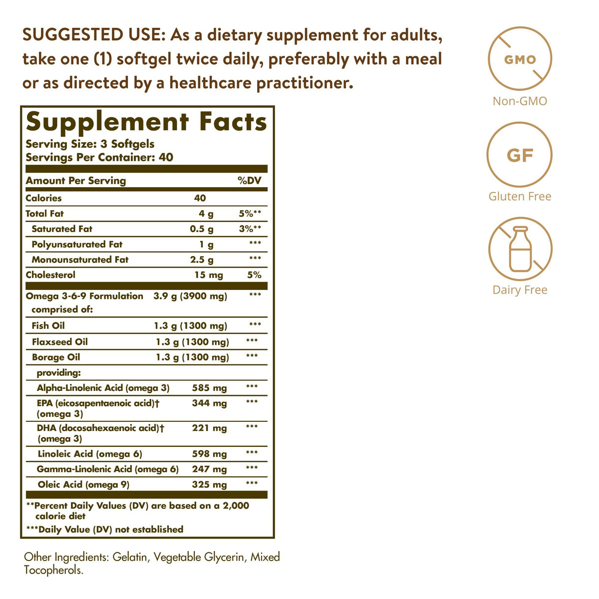 Solgar EFA 1300mg Omega 3-6-9 120 Softgel