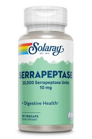 Serrapeptase | Solaray | Digestive Health | 20000 Serrapeptase Units | Dietary Supplement | 90 VegCaps | Capsules | VitaminLife