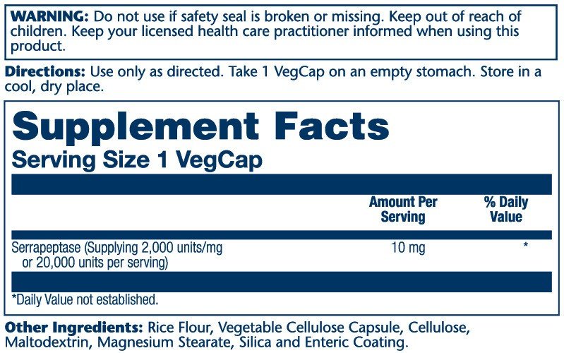 Solaray Serrapeptase 10mg 90 VegCap