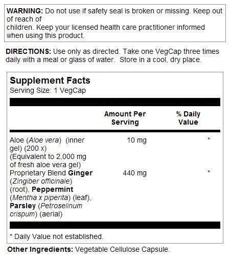 Solaray Aloe Vera Gel 10mg 100 VegCap