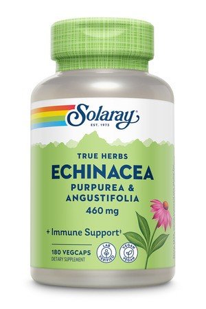 230 milligrams Echinacea Purpurea & 230 milligrams Echinacea Angustifolia | Solaray True Herbs | Immune Support | Vegan | Dietary Supplement | 180 VegCaps | VitaminLife