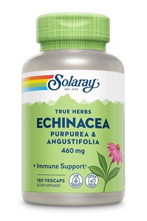 230 milligrams Echinacea Purpurea &amp; 230 milligrams Echinacea Angustifolia | Solaray True Herbs | Immune Support | Vegan | Dietary Supplement | 180 VegCaps | VitaminLife