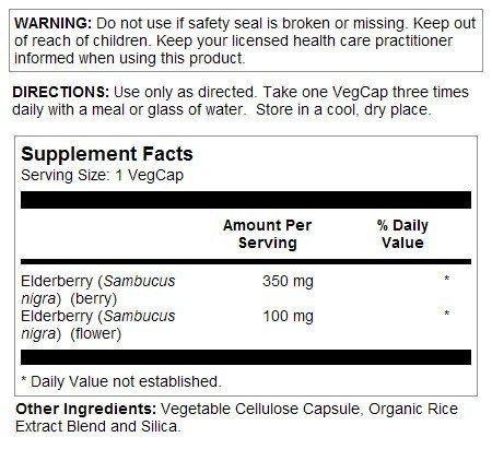 Solaray Elderberry Berries and Flowers 100 Capsule