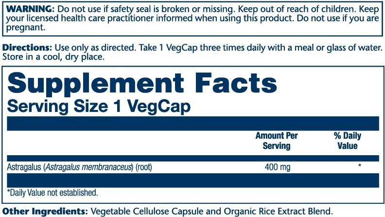 Solaray Astragalus 400mg 100 VegCap