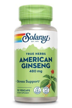 American Ginseng | Solaray True Herbs | Stress Support | Vegan | Dietary Supplement | 50 VegCaps | Capsules | VitaminLife