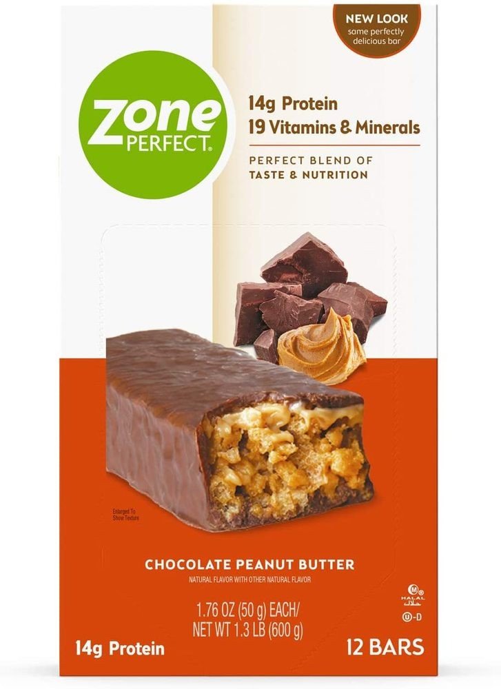 Zone Perfect Chocolate Peanut Butter- Box 12 Bars Box