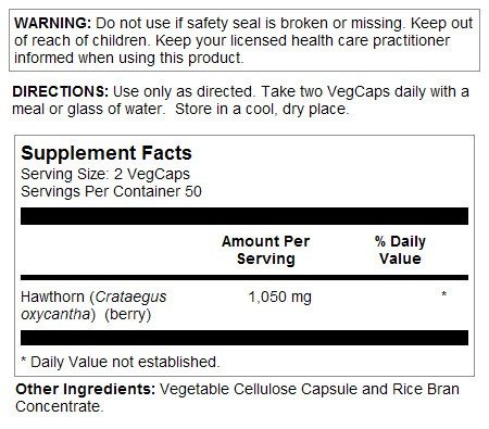 Solaray Hawthorn 525mg 100 VegCap