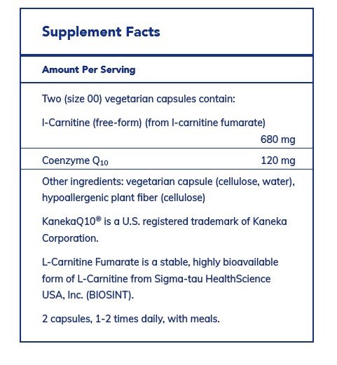 Pure Encapsulations CoQ10 L-Carnitine Fumarate 120 Vegcap