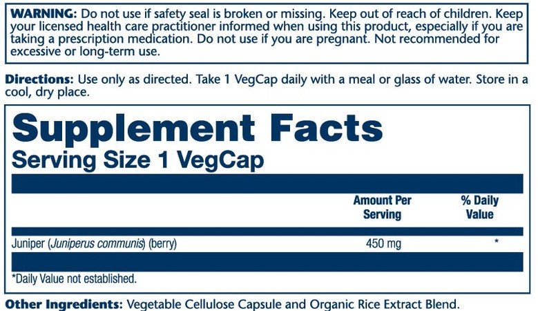 Solaray Juniper Berries 450mg 100 Capsule