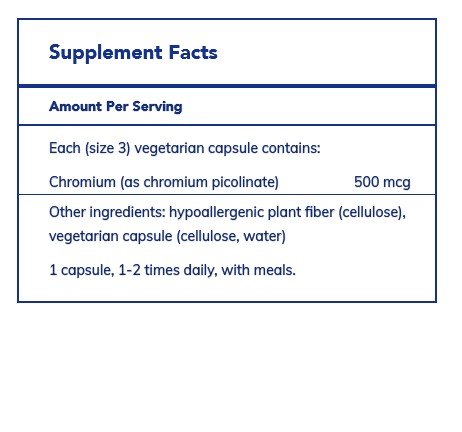 Pure Encapsulations Chromium Picolinate 500 mcg 180 Vegcap