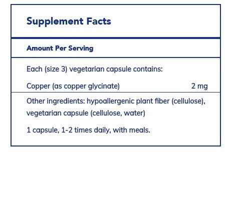 Pure Encapsulations Copper Glycinate 60 Vegcap