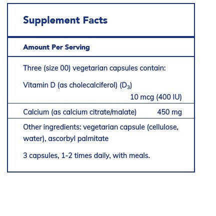 Pure Encapsulations Calcium With Vitamin D3 180 Vegcap