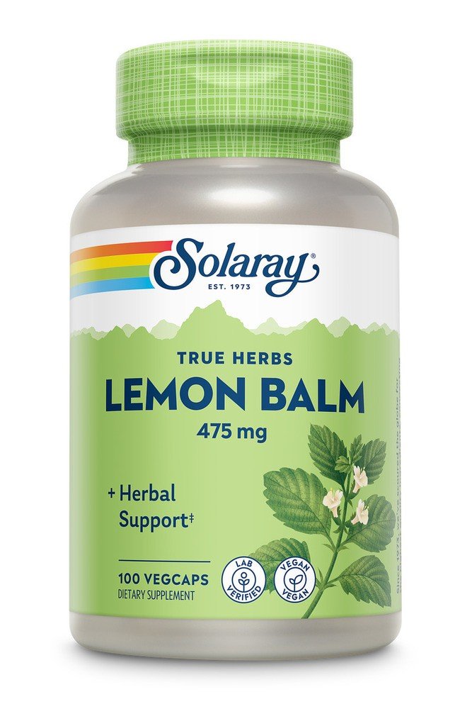 Lemon Balm | Solaray | Herbal Support | Vegan | Dietary Supplement | 100 Capsules | VitaminLife