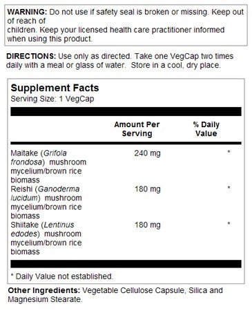 Solaray Organically Grown Mushroom Immune Complex 100 Capsule