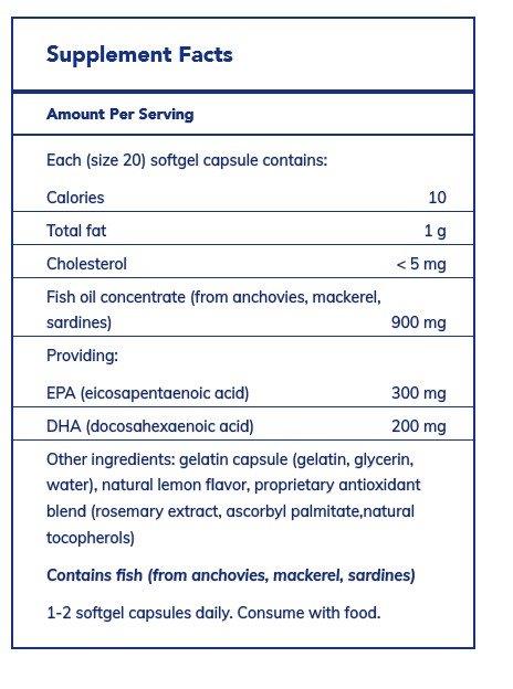 Pure Encapsulations EPA/DHA with Lemon 120 Softgel