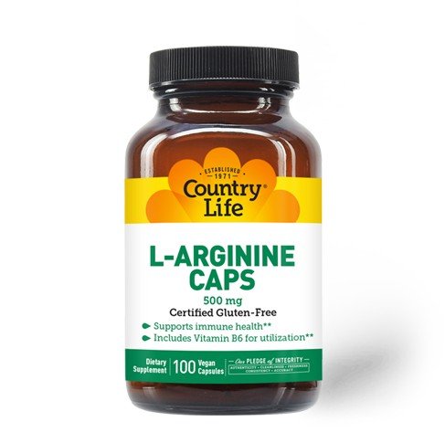 Country Life L Arginine 500mg with B-6 200 VegCap