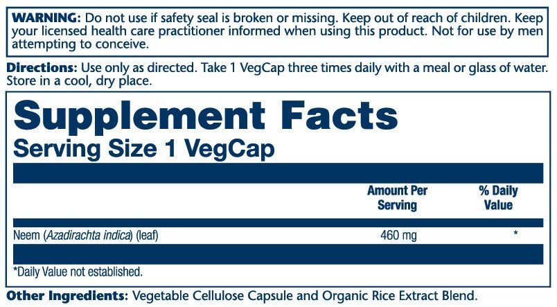 Solaray Neem 460 mg 100 VegCap