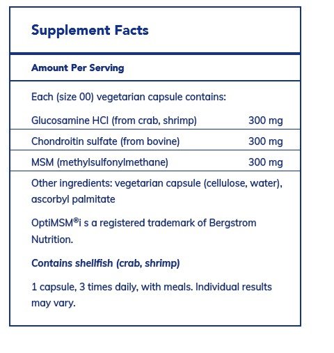 Pure Encapsulations Glucosamine Chondroitin with MSM 120 Vegcap