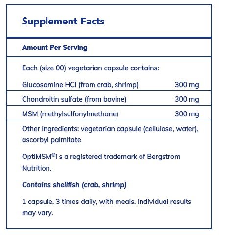 Pure Encapsulations Glucosamine Chondroitin with MSM 240 Vegcap