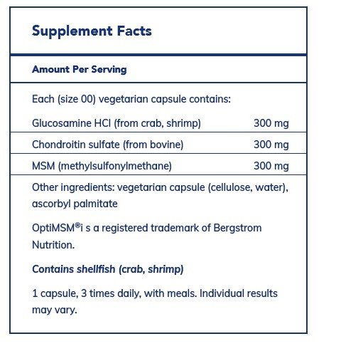 Pure Encapsulations Glucosamine Chondroitin with MSM 60 Vegcap