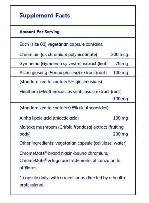 Pure Encapsulations Glucose Support Formula 120 Vegcap