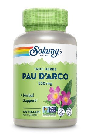 550 milligrams Pau D&#39;Arco | Solaray True Herbs | Lapacho | Herbal Support | Non GMO | Vegan | Dietary Supplement | 100 Capsules | VitaminLife