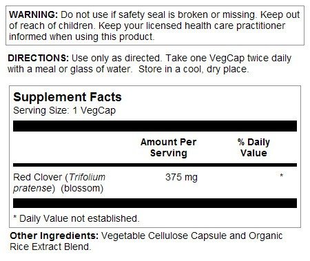 Solaray Red Clover Blossoms 375mg 100 VegCap