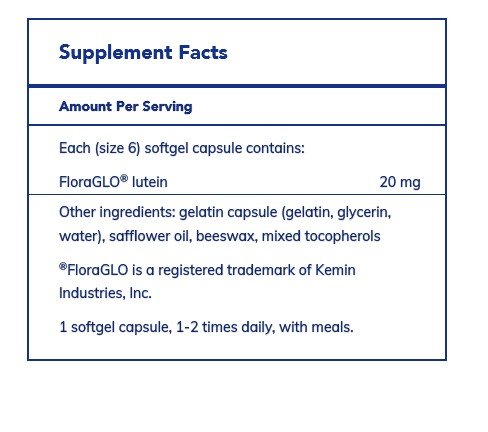 Pure Encapsulations Lutein 20 mg 120 Softgel