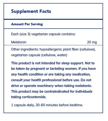 Pure Encapsulations Melatonin 20 mg 60 Vegcap