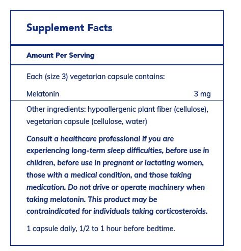 Pure Encapsulations Melatonin 3 mg 60 Vegcap