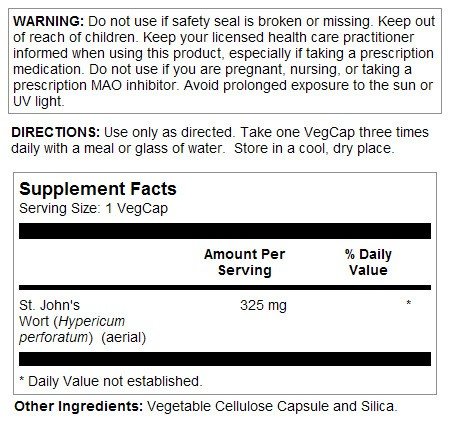 Solaray St. John&#39;s Wort 325mg 180 VegCap