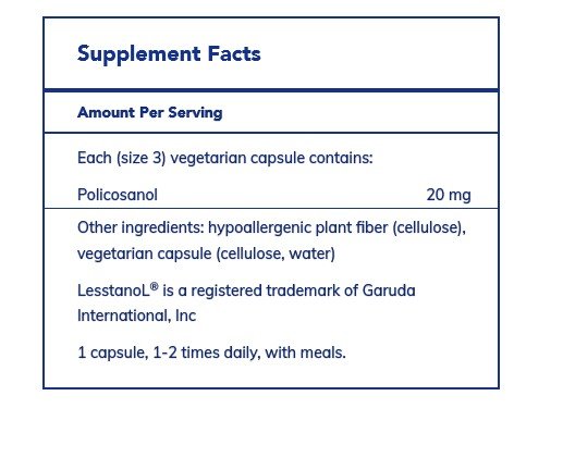 Pure Encapsulations Policosanol 20 mg 120 Vegcap