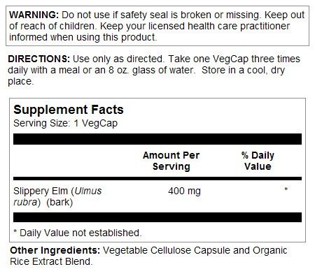 Solaray Slippery Elm Bark 400mg 100 Capsule