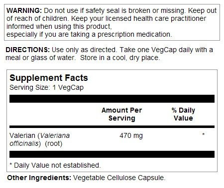 Solaray Valerian Root 470mg 180 VegCap