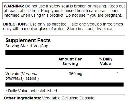 Solaray Vervain 360mg 100 VegCap